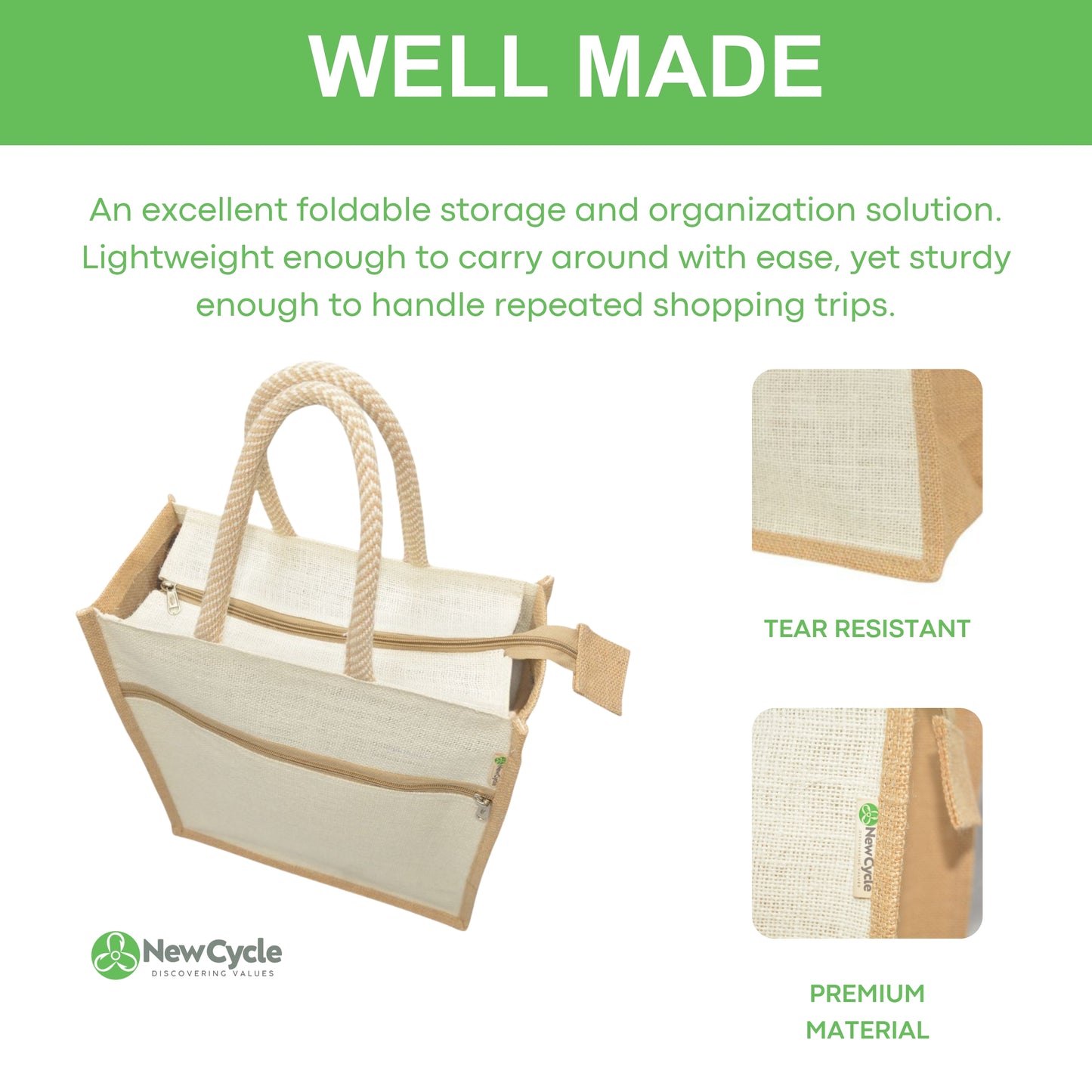 White JUTE BAG SMALL - TIFFIN