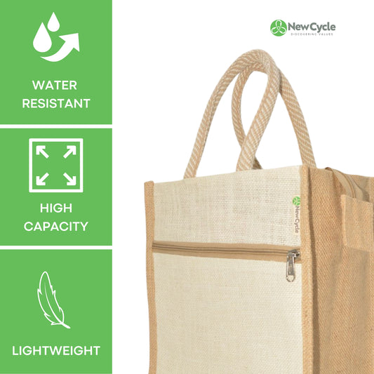 White JUTE BAG SMALL - TIFFIN